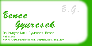 bence gyurcsek business card